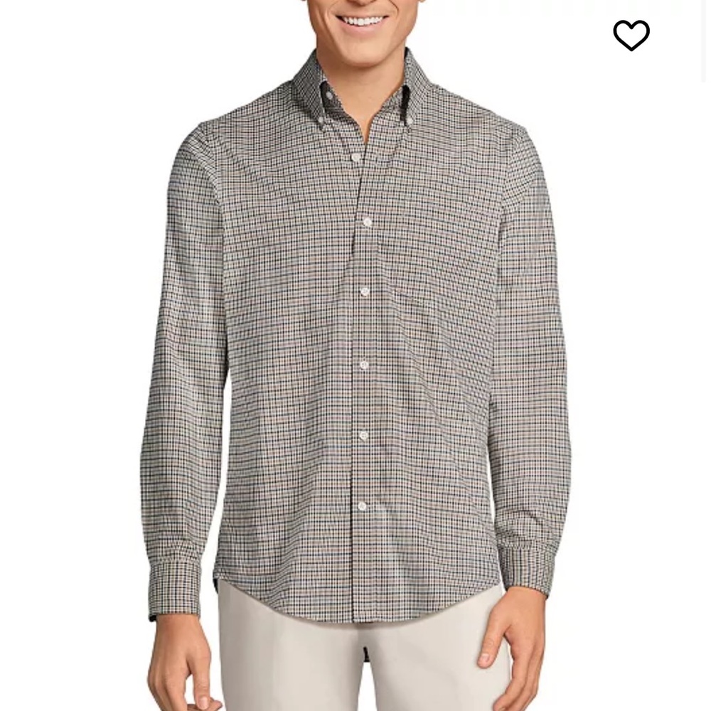 Lands' End Men's Multi-Check Button Down Shirt